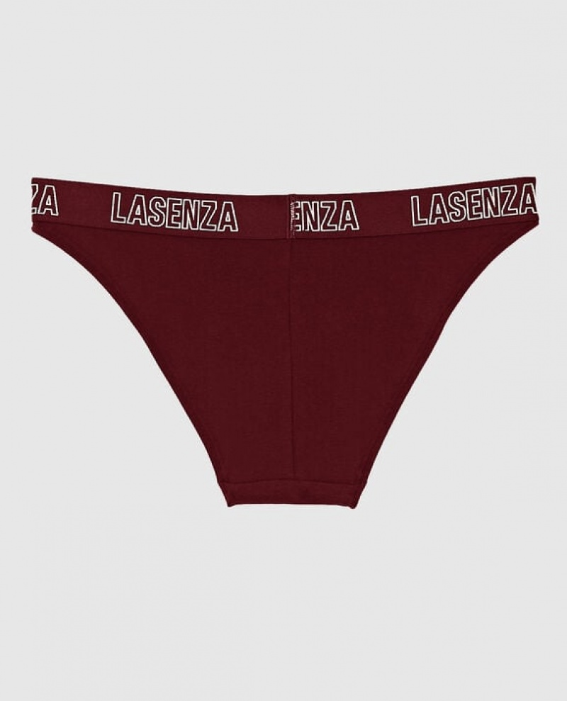 La Senza High Leg Cheeky Panty Women's Underwear Red Burgundy | wVTgLMz7