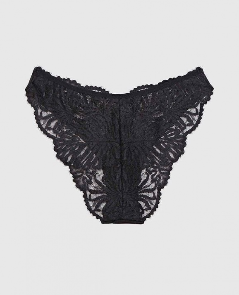 La Senza High Leg Cheeky Panty Women's Underwear Black | pq1OsQVN