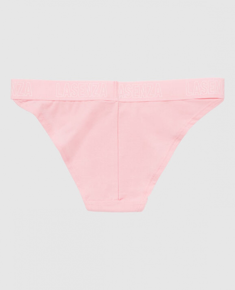 La Senza High Leg Cheeky Panty Women's Underwear Pink White | OuMKqIYu