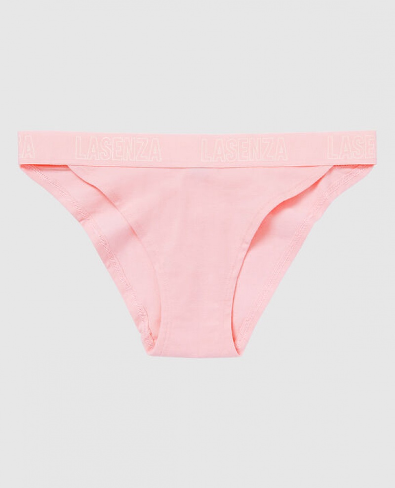 La Senza High Leg Cheeky Panty Women\'s Underwear Pink White | OuMKqIYu