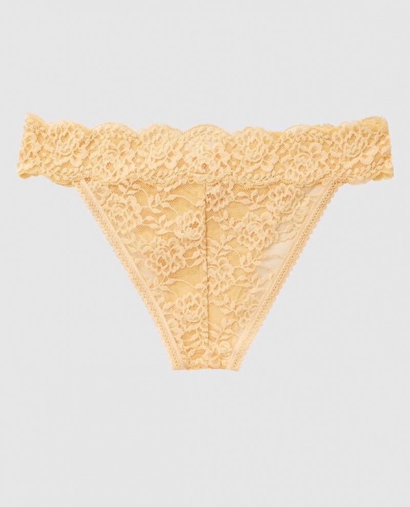 La Senza High Leg Cheeky Panty Women's Underwear Light Yellow | Bk1UUfEd