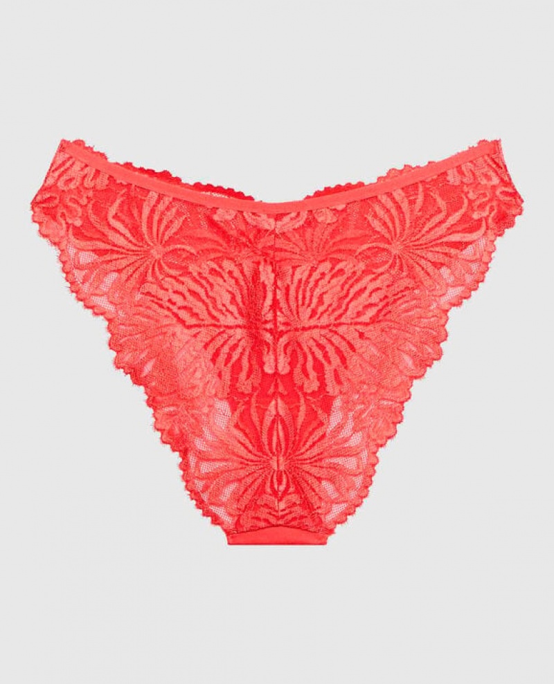 La Senza High Leg Cheeky Panty Women's Underwear Red | QexzfElI