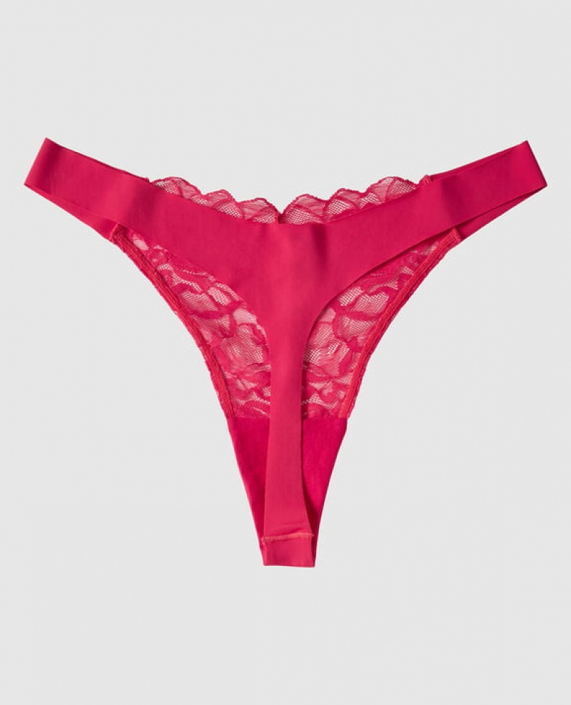 La Senza High Leg Thong Panty Women's Underwear Sweet Raspberry | altzANK1