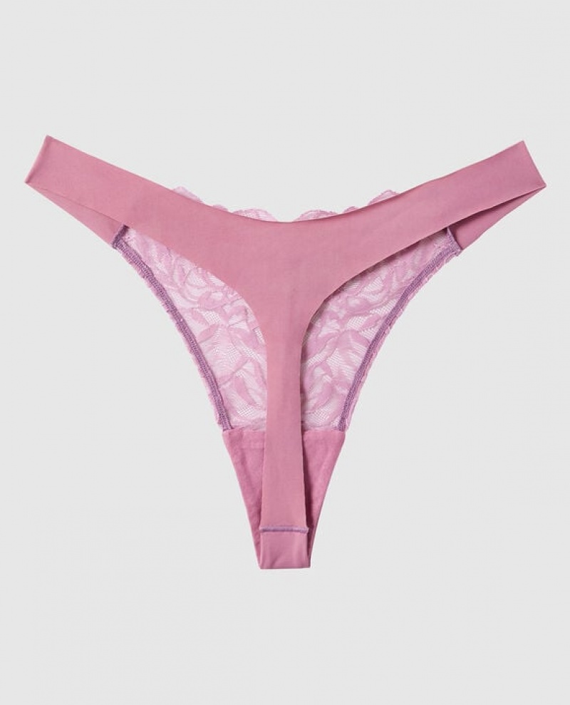 La Senza High Leg Thong Panty Women's Underwear Rosecrush | idcG6ufY