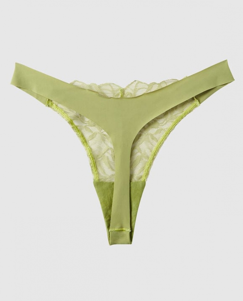 La Senza High Leg Thong Panty Women's Underwear Fern | bKez75Y6