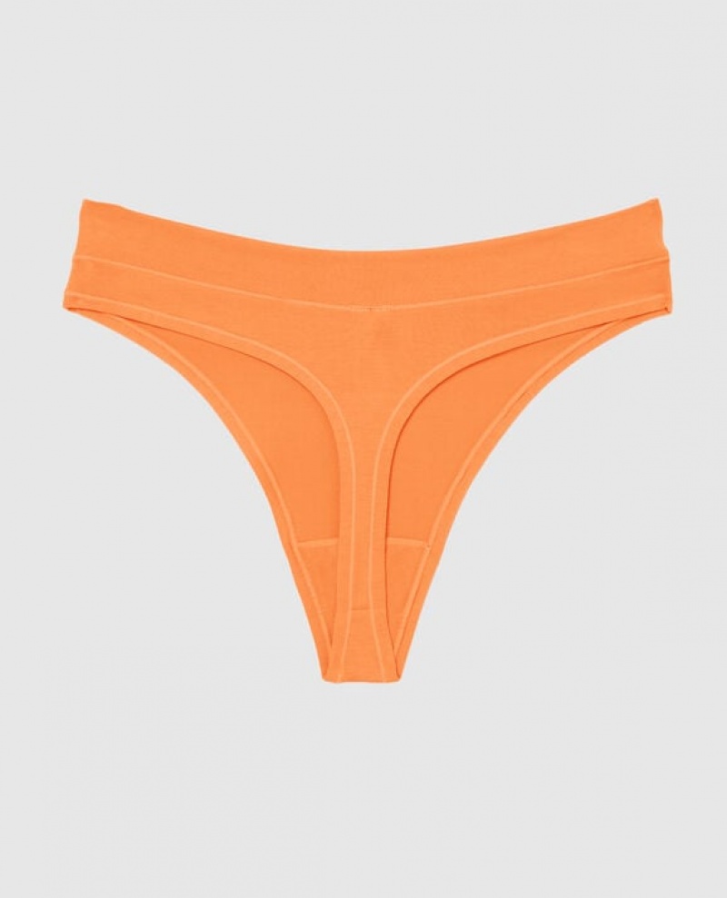 La Senza High Leg Thong Panty Women's Underwear Apricot | eMXNMwEa