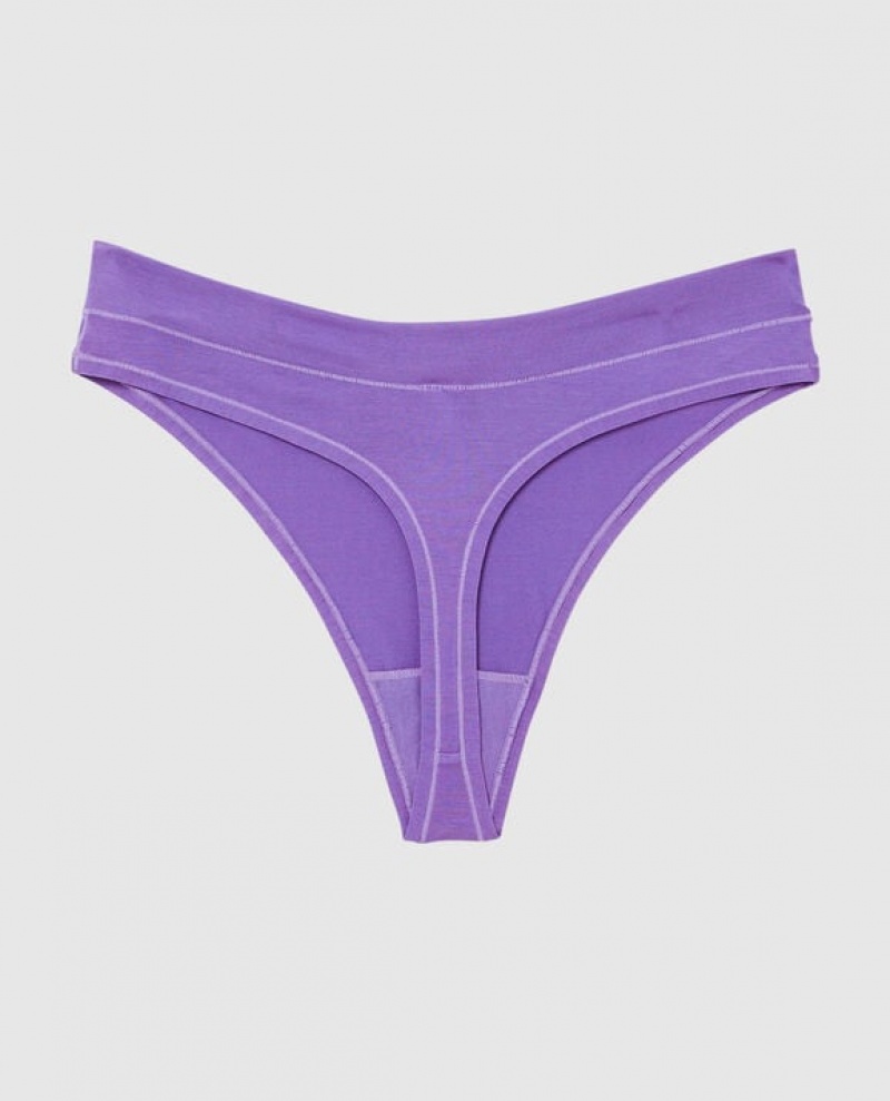 La Senza High Leg Thong Panty Women's Underwear Flower | OzsAXQiF