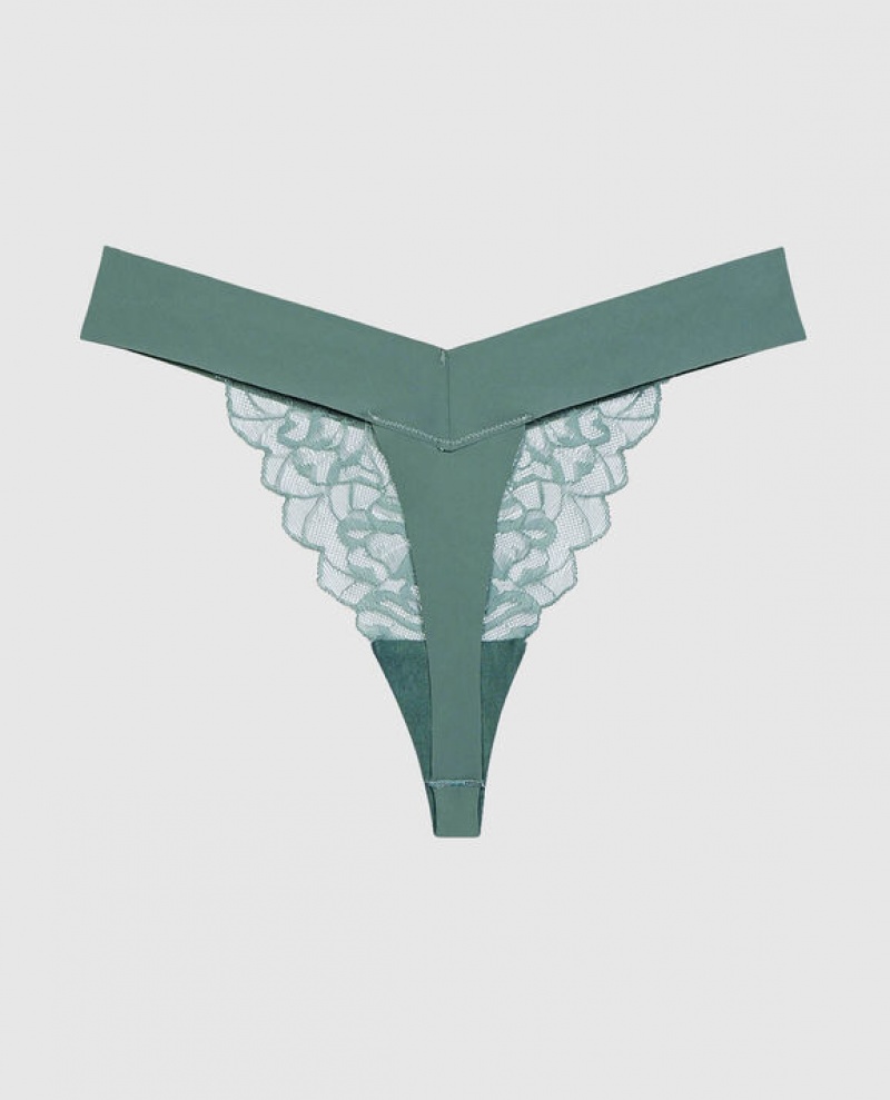 La Senza High Leg Thong Panty Women's Underwear Dark Forest | p40ZneoK