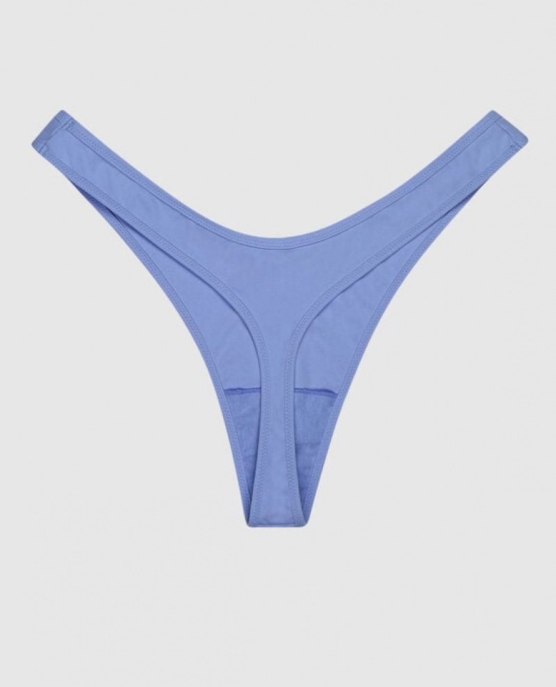 La Senza High Leg Thong Panty Women's Underwear Blue | Ls8h4xiA