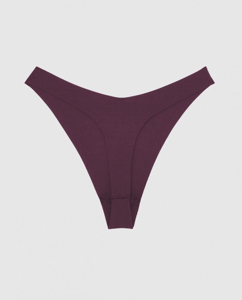 La Senza High Leg Thong Panty Women's Underwear Purple | zMkkPKtZ