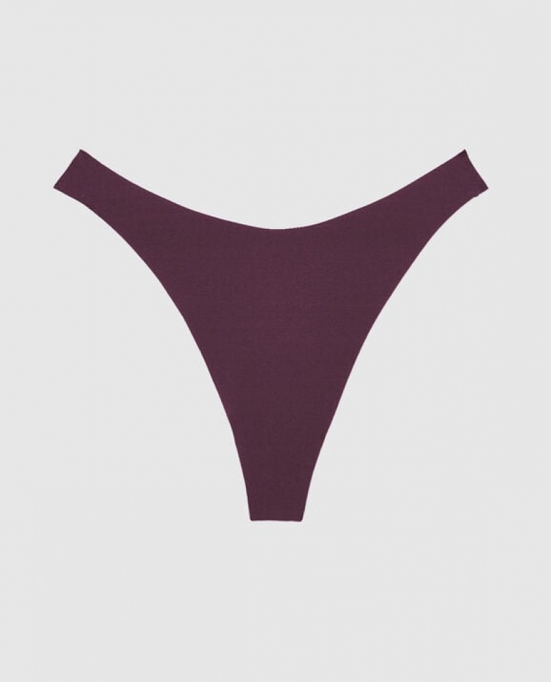 La Senza High Leg Thong Panty Women\'s Underwear Purple | zMkkPKtZ