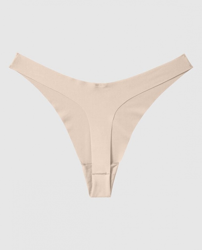 La Senza High Leg Thong Panty Women's Underwear Rosetan 02MI | KKE5PD2Y