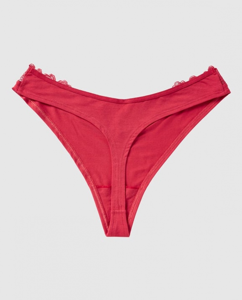 La Senza High Leg Thong Panty Women's Underwear Sweet Raspberry | YpfFdF3K