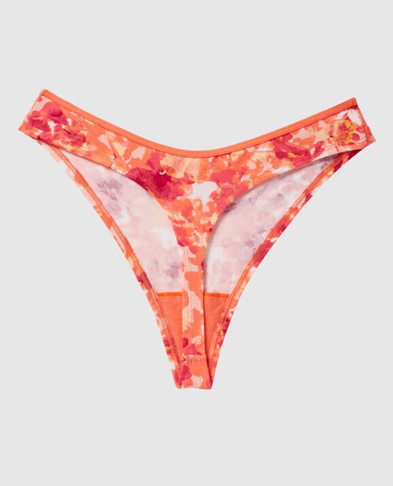 La Senza High Leg Thong Panty Women's Underwear Coral | Gl9rklpu