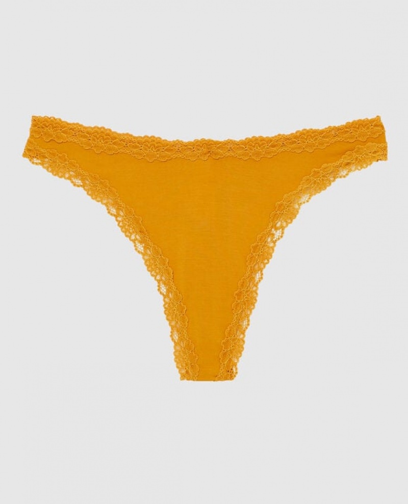 La Senza High Leg Thong Panty Women\'s Underwear Limonite | F9GofTxW