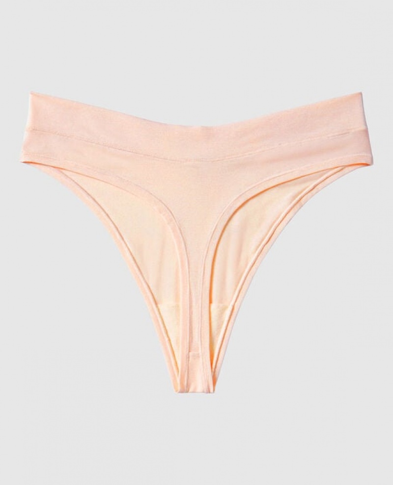 La Senza High Leg Thong Panty Women's Underwear Pink | l12EGnmL