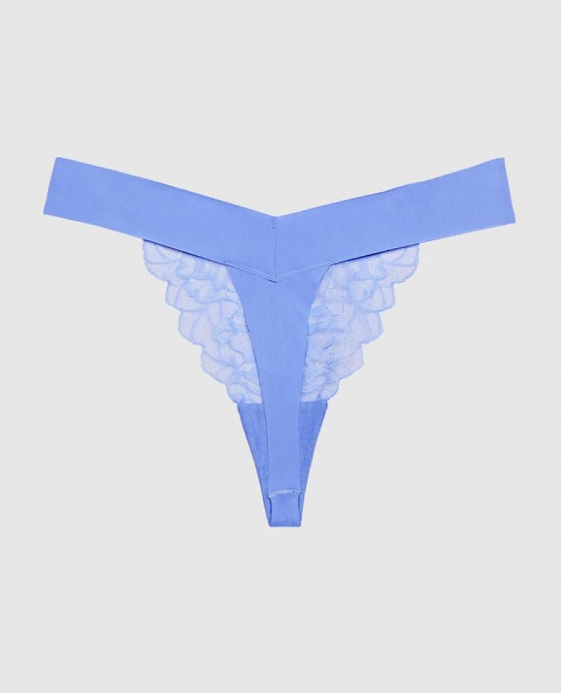 La Senza High Leg Thong Panty Women's Underwear Blue | NJC35JQO