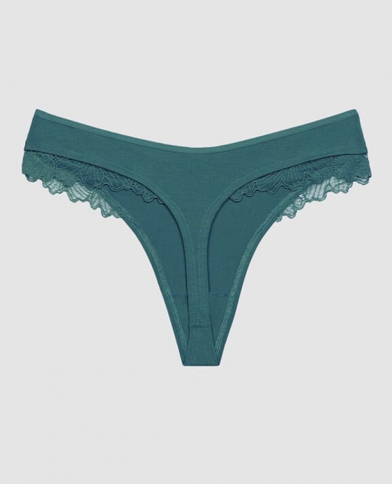 La Senza High Leg Thong Panty Women's Underwear Tidal Turq | TxO2QKuw