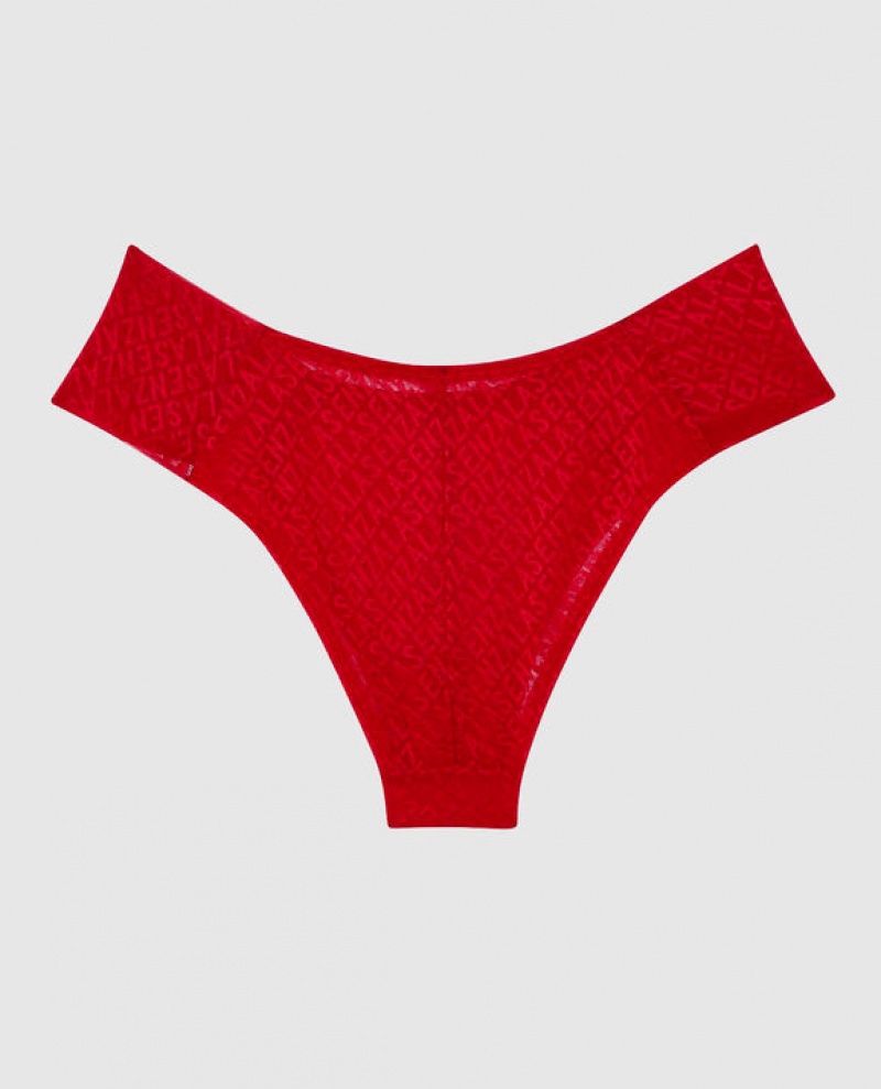 La Senza High Waist Cheeky Panty Women's Underwear Red | bpfZIBpc