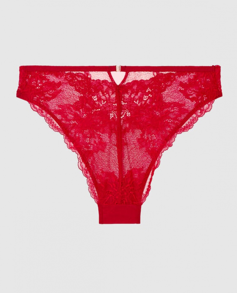 La Senza High Waist Cheeky Panty Women's Underwear Red | mEzXsw9u