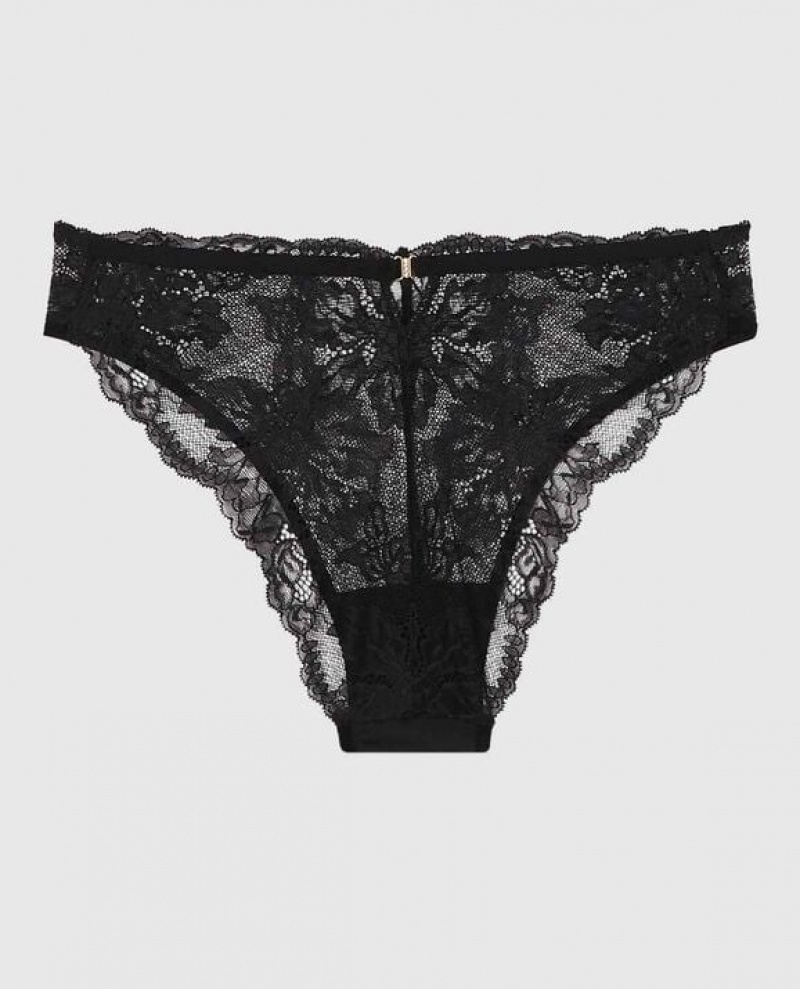 La Senza High Waist Cheeky Panty Women's Underwear Black | ei1rkSzr