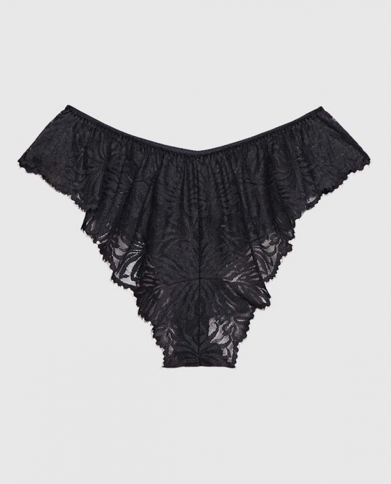 La Senza Lace Cheeky Panty Women's Pajamas Black | XpRgfif5