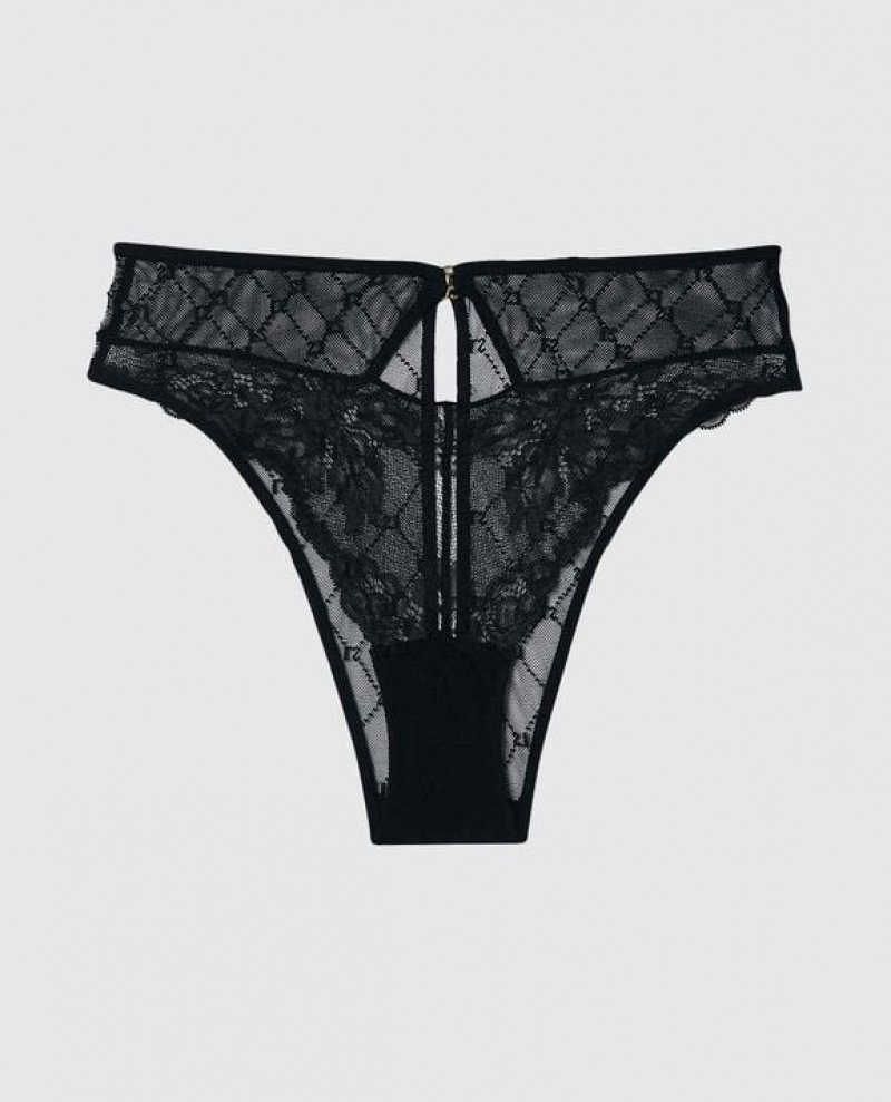 La Senza Lace Cheeky Panty Women\'s Underwear Black | dnUrMdrT