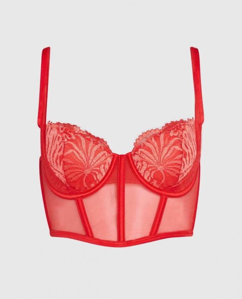 La Senza Lightly Lined Bra Top Women\'s Pajamas Red | e3QO5vku