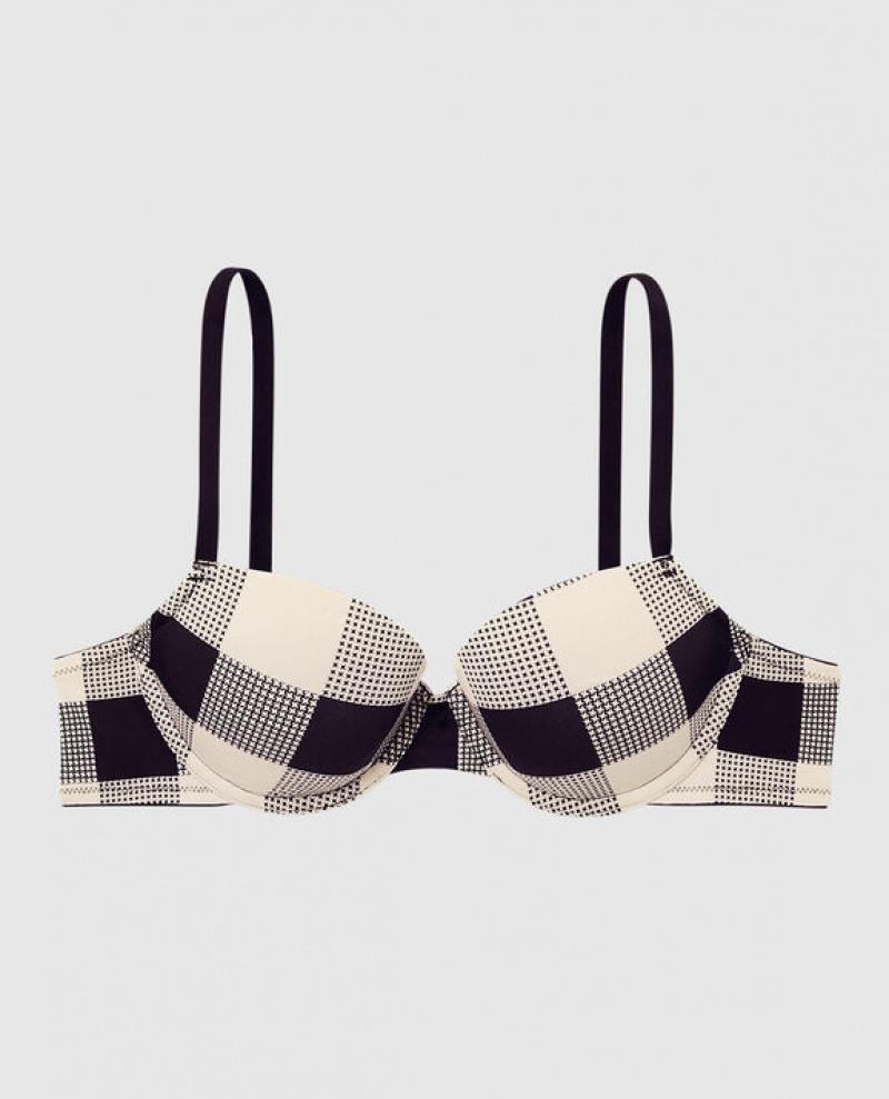 La Senza Lightly Lined Demi Women\'s Bras Festive Check | MABszYkz