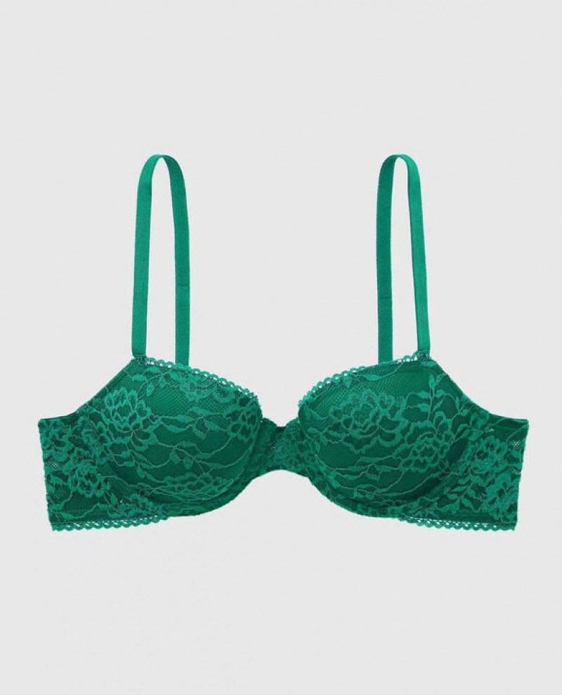 La Senza Lightly Lined Demi Women\'s Bras Green | 5AJrSkzB