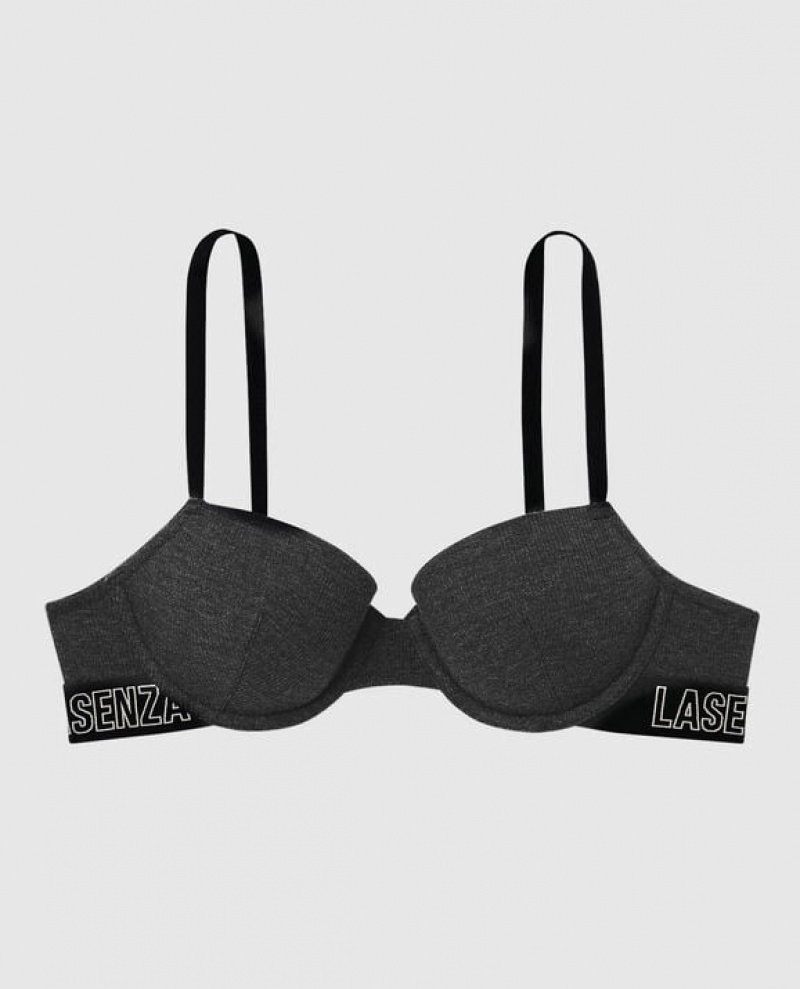 La Senza Lightly Lined Demi Women\'s Bras Black | KuEMdrUV