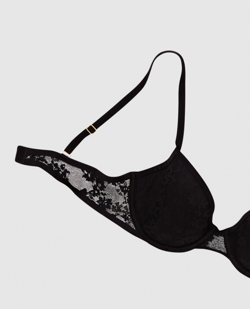 La Senza Lightly Lined Demi Women's Bras Black | OPmoA6fH