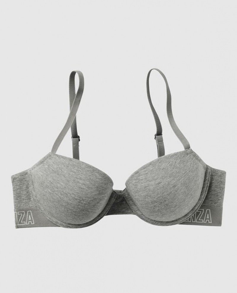 La Senza Lightly Lined Demi Women\'s Bras Grey | NyNVp0RL