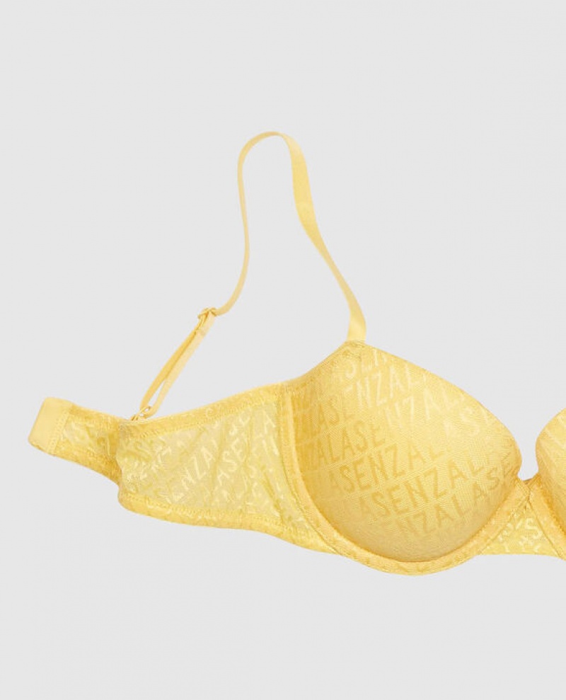 La Senza Lightly Lined Demi Women's Bras Cream | HmjgoAmu