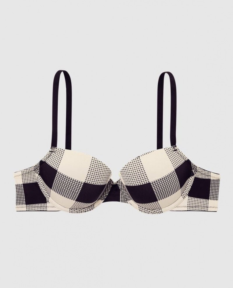 La Senza Lightly Lined Demi Women\'s Bras Festive Check | L1rJGvYV