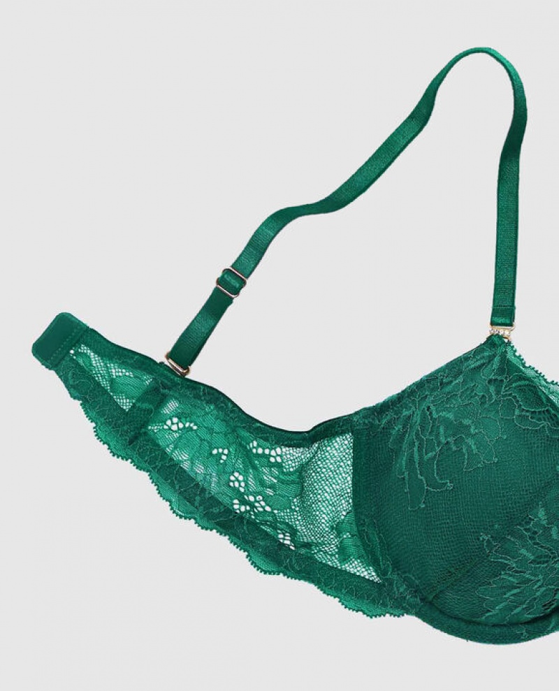 La Senza Lightly Lined Demi Women's Bras Green | vUCt0t7T