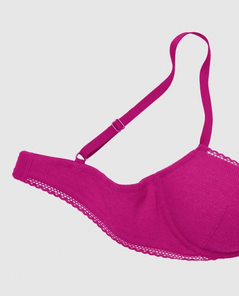 La Senza Lightly Lined Demi Women's Bras Pink | n8Usan6U