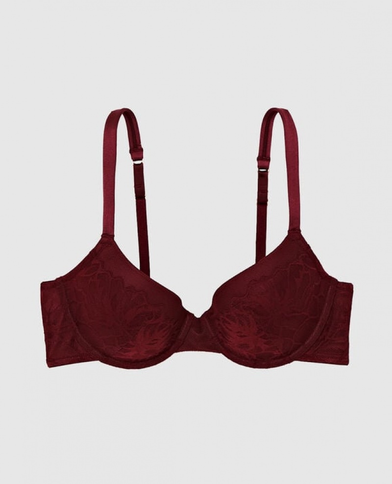 La Senza Lightly Lined Full Coverage Women\'s Bras Red Burgundy | DtRNW3w1