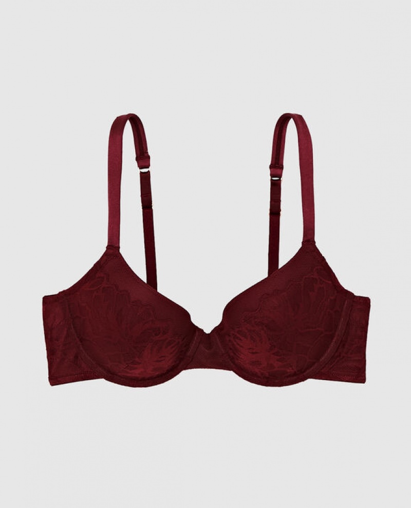 La Senza Lightly Lined Full Coverage Women\'s Bras Red Burgundy | ATw4I7ab