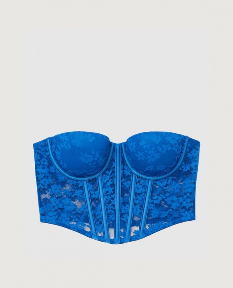 La Senza Lightly Lined Strapless Top Women's Bras Deep Blue | UXXrdXlC