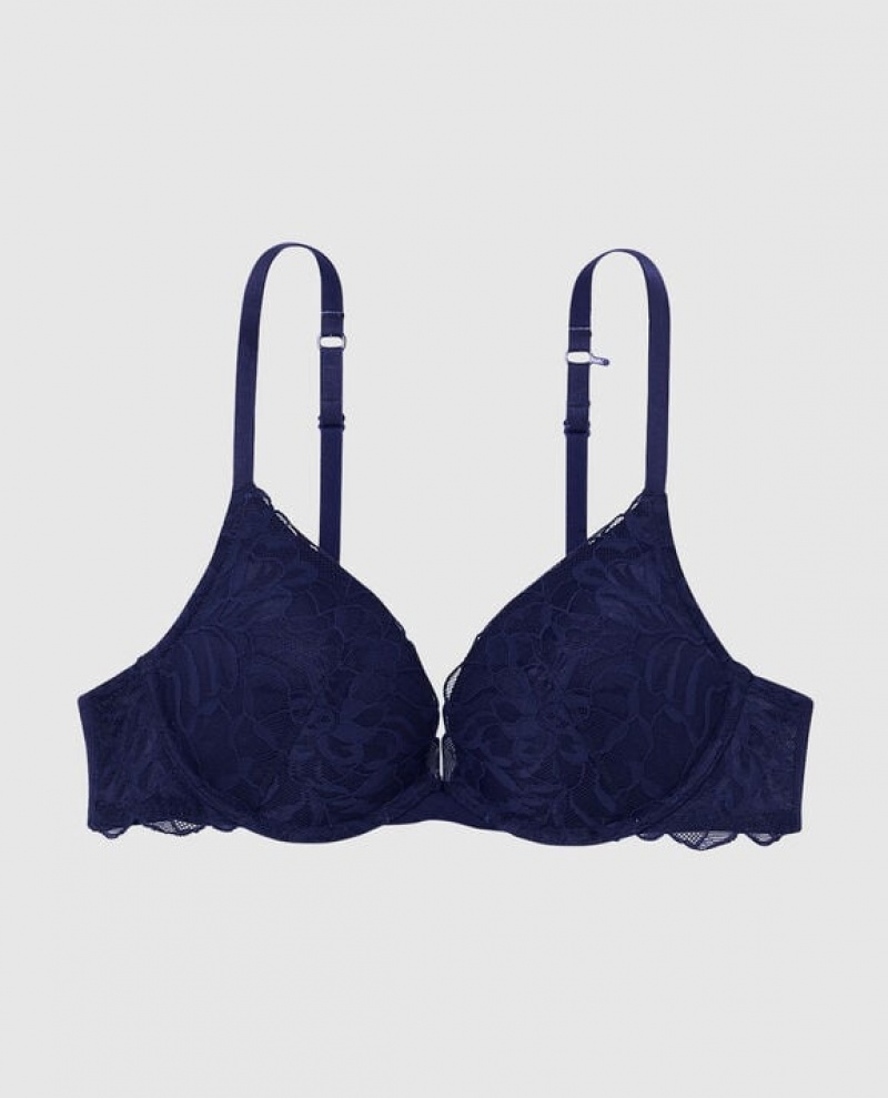 La Senza Push Up Plunge Women\'s Bras Ocean Cavern | fmsC9N2B