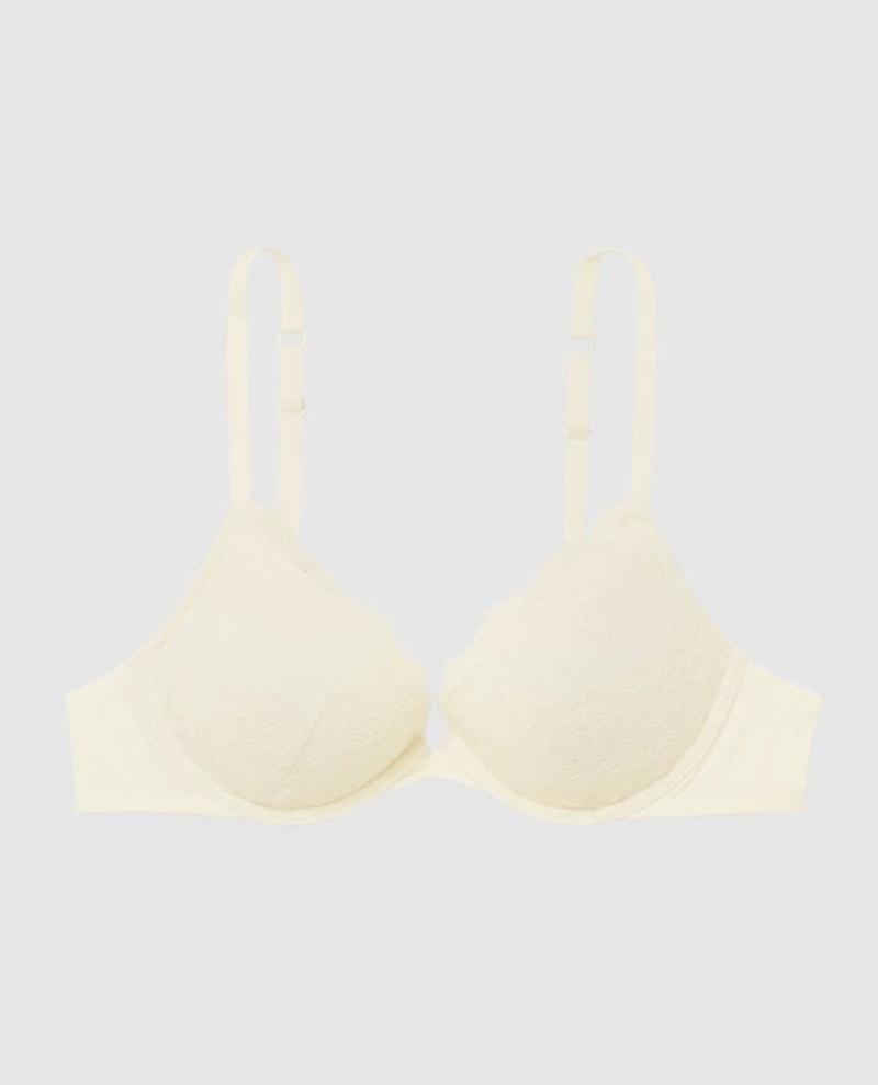 La Senza Push Up Plunge Women\'s Bras White | P8eH1f9q