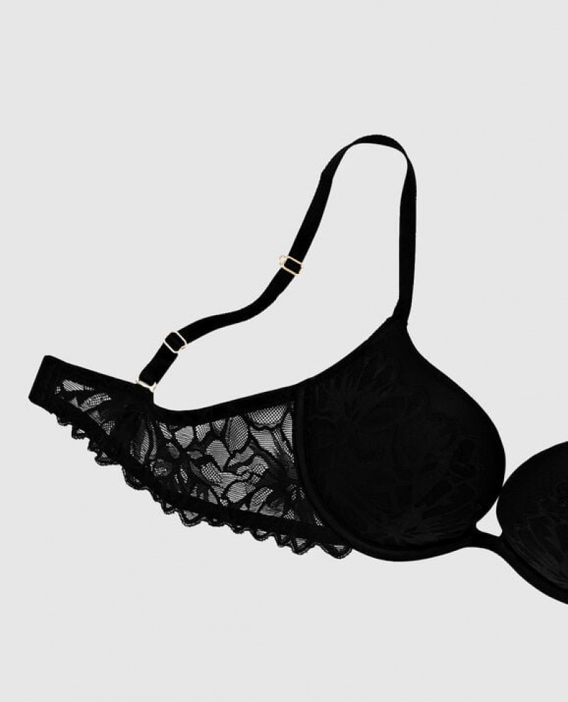 La Senza Push Up Women's Bras Black | DPpNo8t3