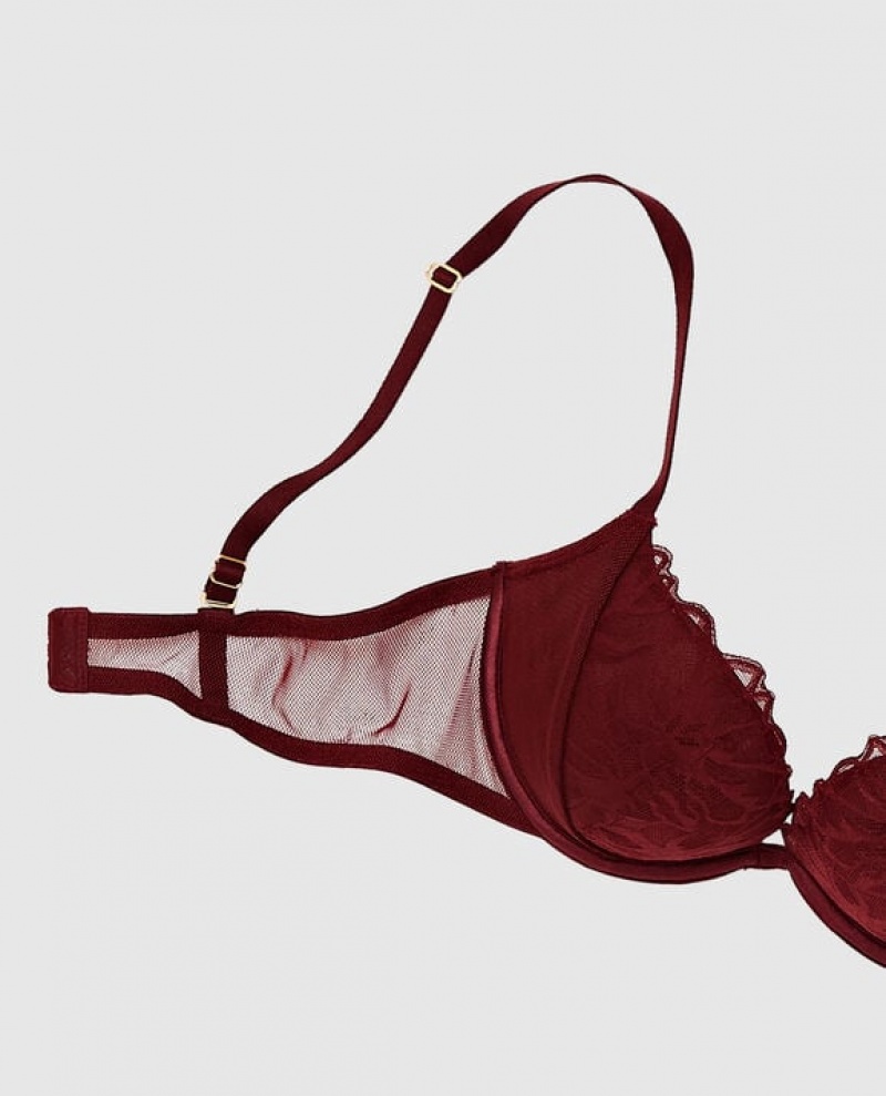 La Senza Push Up Women's Bras Red Burgundy | QI1QwXp9