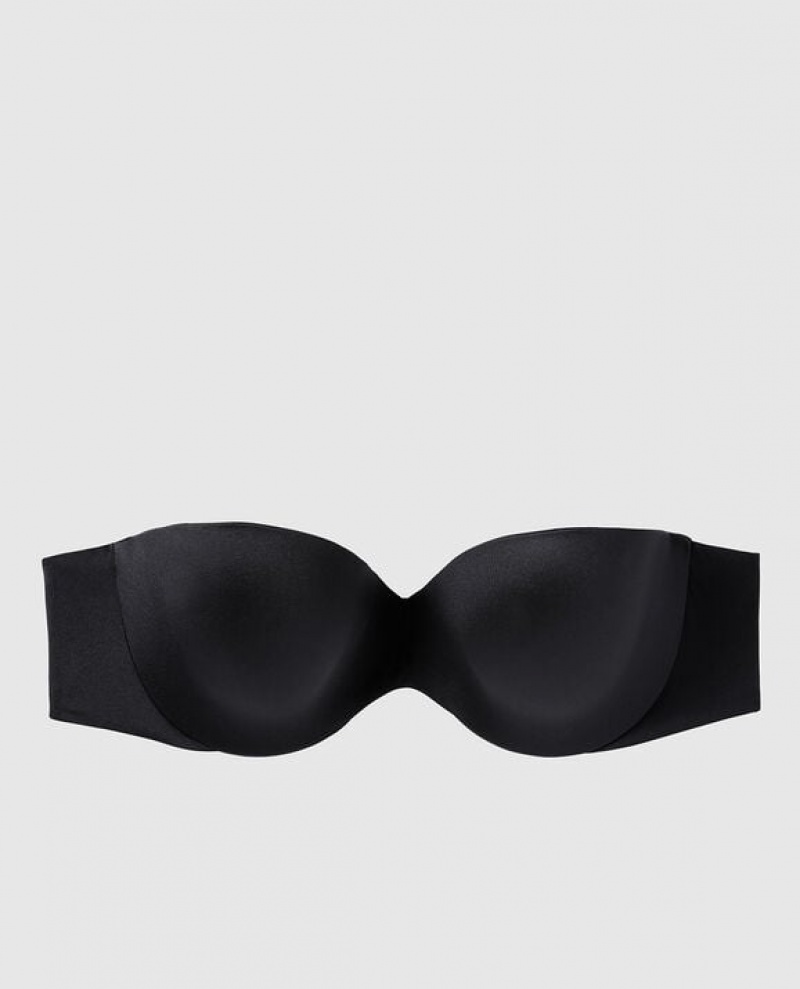 La Senza Strapless Lightly Lined Women's Bras Black | MLeIpiMD