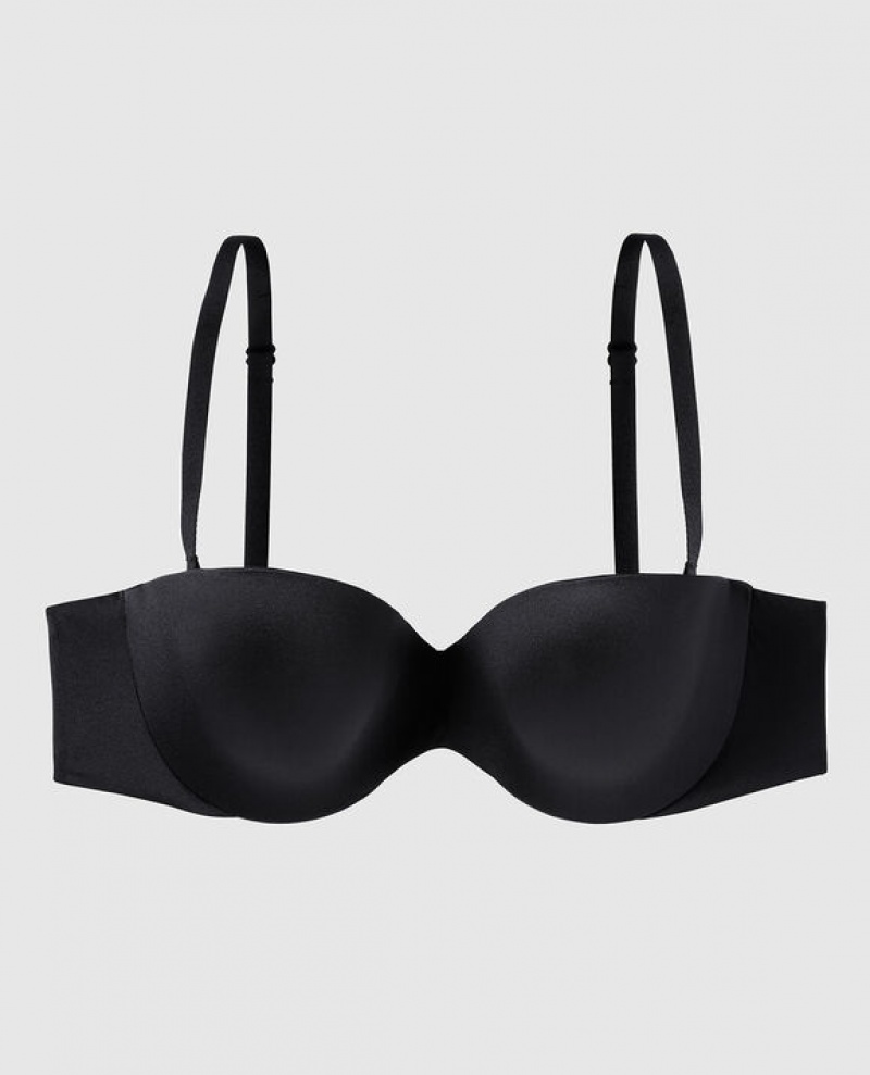 La Senza Strapless Lightly Lined Women\'s Bras Black | hhG1pycf