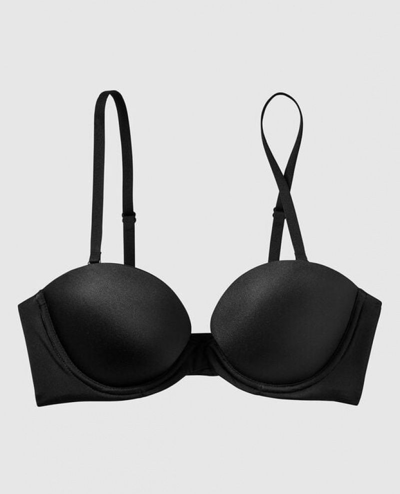 La Senza Strapless Push Up Women's Bras Black | 2fUGE4sR