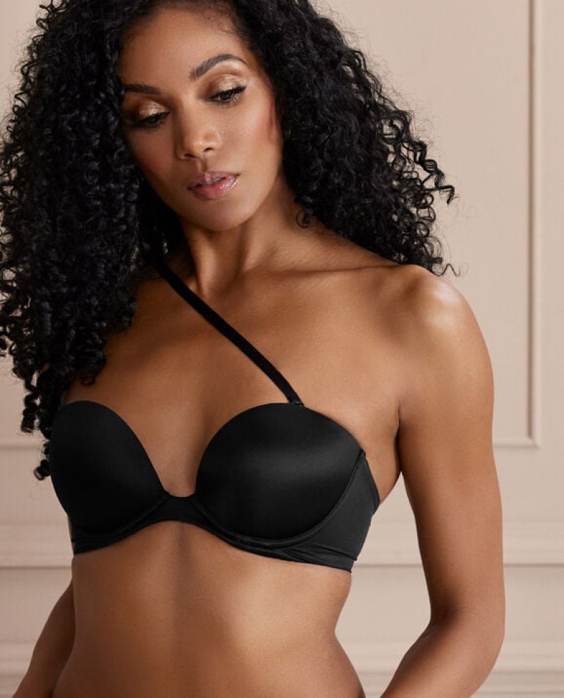 La Senza Strapless Push Up Women's Bras Black | 2fUGE4sR