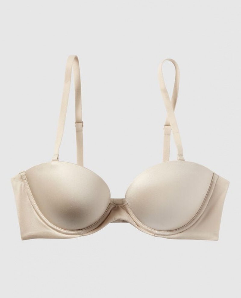 La Senza Strapless Push Up Women's Bras Brown | tCfqSxSN