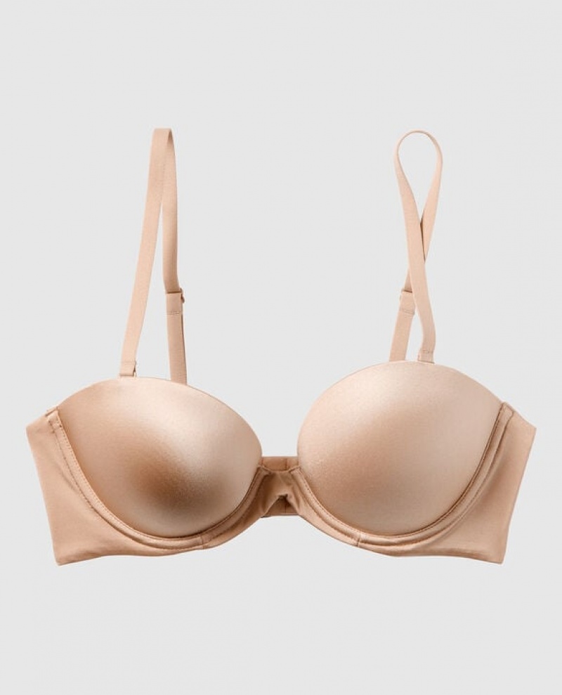 La Senza Strapless Push Up Women's Bras Rosetan | I0tcoS9h